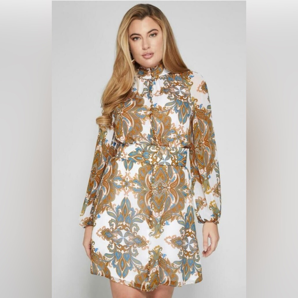 Marciano by Guess Paisley Print Belted Dress- D64